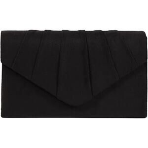 New BBjinronjy Black Faux Suede Magnetic Closure Envelope Clutch Evening Bag